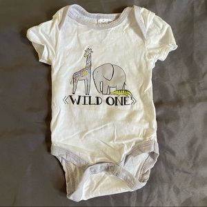 ❗️3/$12 Monotone “Wild one” Animal Onesie